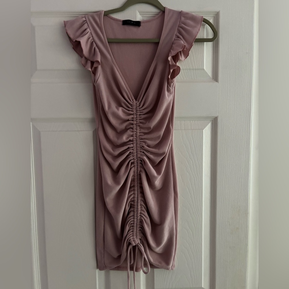 Light Pink Flutter Sleeve 21 Saints Mini Dress
